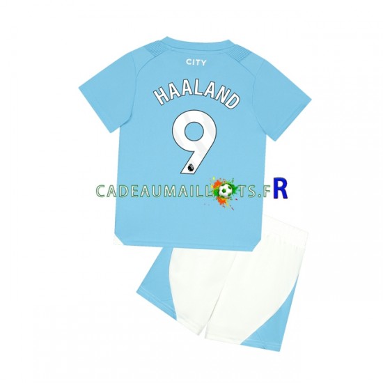 Manchester City Maillot avec flocage Haaland 9 Domicile 2023-2024 ,Tenue Enfant MC