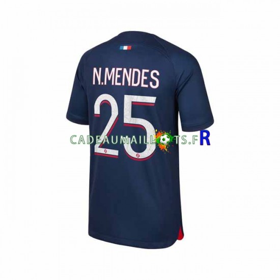 Paris Saint-Germain Maillot avec flocage N.Mendes 25 Domicile 2023-2024 ,Homme MC