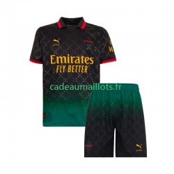 AC Milan Maillot avec flocage 4ème 2024-2025 ,Tenue Enfant MC