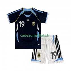 Argentine Maillot avec flocage Lionel Messi 19 Rétro Extérieur 2006 ,Tenue Enfant MC