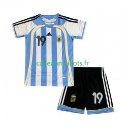 Argentine Maillot avec flocage Lionel Messi 19 Rétro Domicile 2006 ,Tenue Enfant MC