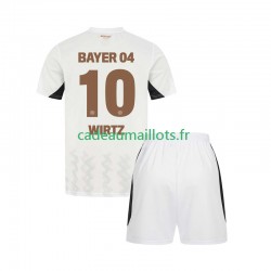Bayer 04 Leverkusen Maillot avec flocage Florian Wirtz 10 Extérieur 2024-2025 ,Tenue Enfant MC
