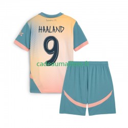 Manchester City Maillot avec flocage Haaland 9 4ème 2024-2025 ,Tenue Enfant MC