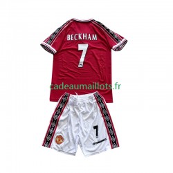 Manchester United Maillot avec flocage Beckham 7 Rétro Domicile 1988 2002 ,Tenue Enfant MC