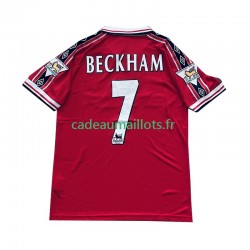 Manchester United Maillot avec flocage Beckham 7 Rétro Domicile 1988 2002 ,Homme MC