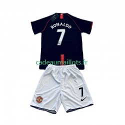 Manchester United Maillot avec flocage Cristiano Ronaldo 7 Rétro Extérieur 2007 2008 ,Tenue Enfant MC