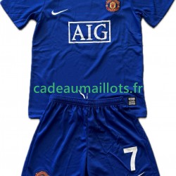 Manchester United Maillot avec flocage Cristiano Ronaldo 7 Rétro 3ème 2008 2009 ,Tenue Enfant MC