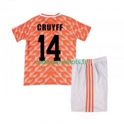 Pays-Bas Maillot avec flocage Cruyff 14 Rétro Domicile 1988 ,Tenue Enfant MC