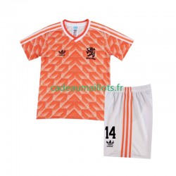 Pays-Bas Maillot avec flocage Cruyff 14 Rétro Domicile 1988 ,Tenue Enfant MC
