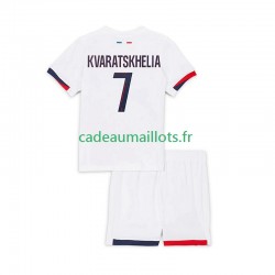 Paris Saint-Germain Maillot avec flocage Khvicha Kvaratskhelia 7 Extérieur 2024-2025 ,Tenue Enfant MC