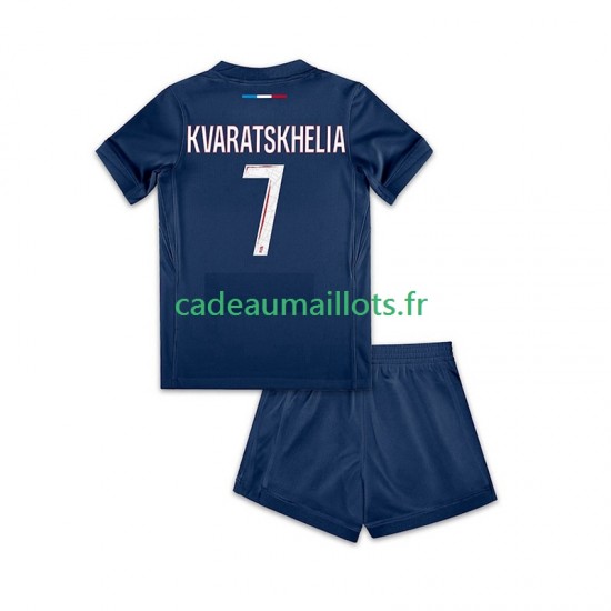 Paris Saint-Germain Maillot avec flocage Khvicha Kvaratskhelia 7 Domicile 2024-2025 ,Tenue Enfant MC