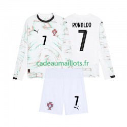 Portugal Maillot avec flocage Cristiano Ronaldo 7 Extérieur 2025 ,Tenue Enfant ML