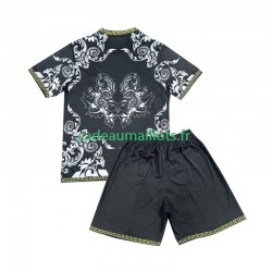 Real Madrid Maillot avec flocage Noir Versace Edition Domicile 2024-2025 ,Tenue Enfant MC