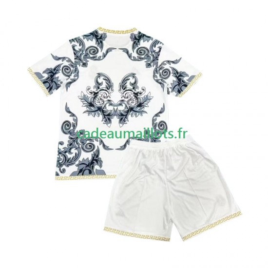 Real Madrid Maillot avec flocage Blanc Versace Edition Domicile 2024-2025 ,Tenue Enfant MC