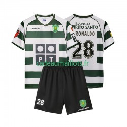 Sporting CP Maillot avec flocage Cristiano Ronaldo 28 Rétro Domicile 2011 2008 ,Tenue Enfant MC