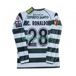 Sporting CP Maillot avec flocage Cristiano Ronaldo 28 Rétro Domicile 2011 2008 ,Homme ML