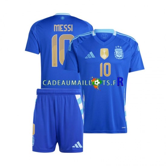 Argentine Maillot avec flocage Lionel Messi 10 Copa America Extérieur 2024 ,Tenue Enfant MC