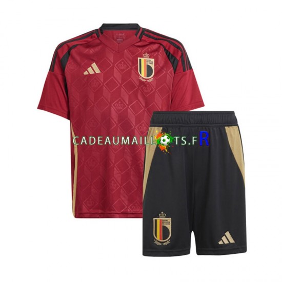 Belgique Maillot avec flocage Domicile Euro 2024 ,Tenue Enfant MC