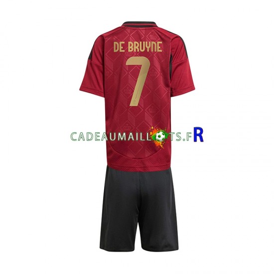 Belgique Maillot avec flocage De Bruyne 7 Domicile Euro 2024 ,Tenue Enfant MC