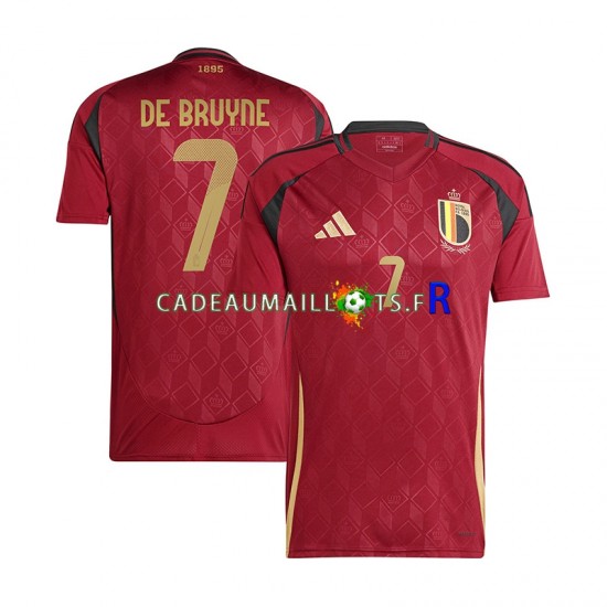 Belgique Maillot avec flocage De Bruyne 7 Domicile Euro 2024 ,Homme MC