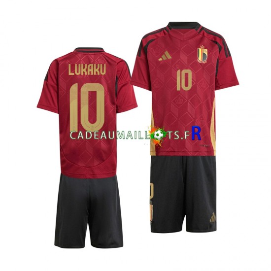 Belgique Maillot avec flocage Romelu Lukaku 10 Domicile Euro 2024 ,Tenue Enfant MC