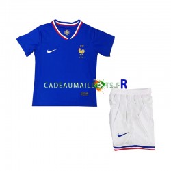 France Maillot avec flocage Domicile Euro 2024 ,Tenue Enfant MC