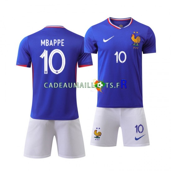 France Maillot avec flocage Mbappé 10 Domicile Euro 2024 ,Tenue Enfant MC