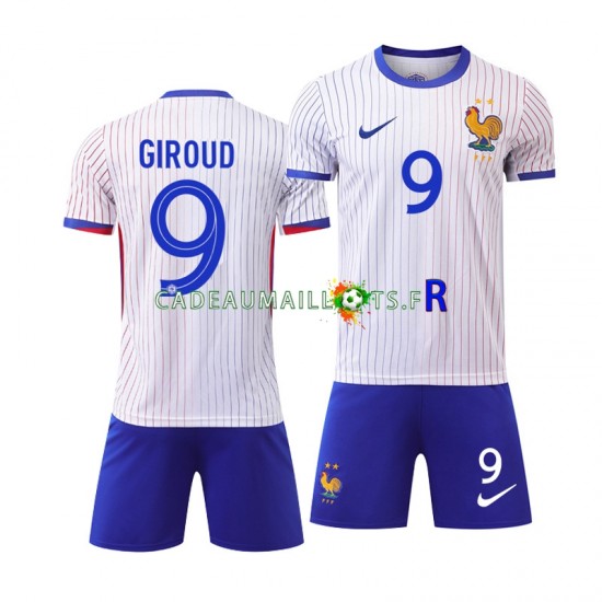 France Maillot avec flocage Olivier Giroud 9 Extérieur Euro 2024 ,Tenue Enfant MC