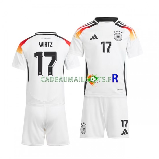 Allemagne Maillot avec flocage Florian Wirtz 17 Domicile Euro 2024 ,Tenue Enfant MC