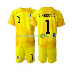 Croatie Maillot avec flocage Dominik Livakovic 1 Gardien Domicile Coupe du Monde 2022 ,Tenue Enfant MC Croatie Maillot avec flocage Dominik Livakovic 1 Gardien Domicile Coupe du Monde 2022 ,Tenue Enfant MC