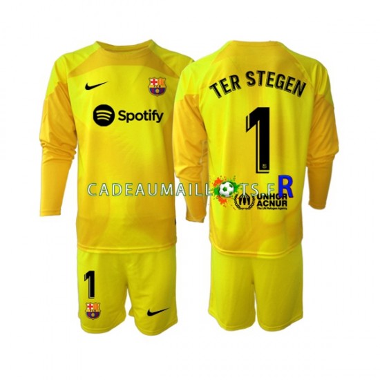 FC Barcelone Maillot avec flocage Ter Stegen 1 Gardien 4ème 2022-2023 ,Tenue Enfant ML