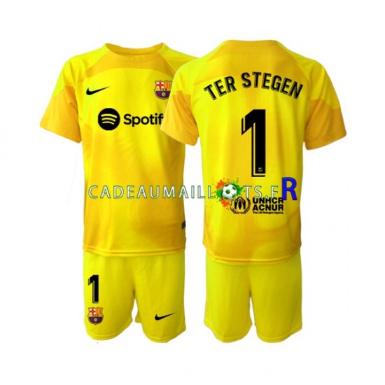 FC Barcelone Maillot avec flocage Ter Stegen 1 Gardien 4ème 2022-2023 ,Tenue Enfant MC