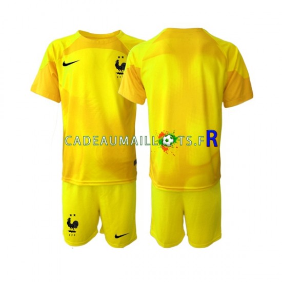 France Maillot avec flocage Gardien 3ème Coupe du Monde 2022 ,Tenue Enfant MC