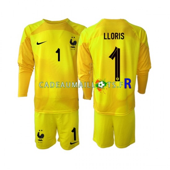 France Maillot avec flocage Hugo Lloris 1 Gardien 3ème Coupe du Monde 2022 ,Tenue Enfant ML