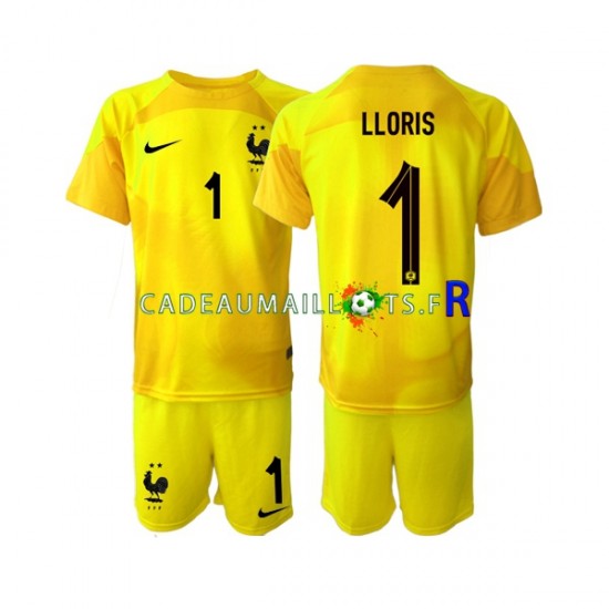 France Maillot avec flocage Hugo Lloris 1 Gardien 3ème Coupe du Monde 2022 ,Tenue Enfant MC