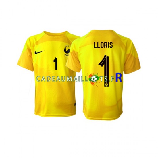 France Maillot avec flocage Hugo Lloris 1 Gardien 3ème Coupe du Monde 2022 ,Homme MC