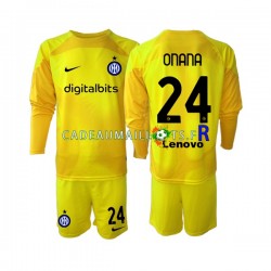 Inter Milan Maillot avec flocage Andre Onana 24 Gardien Extérieur 2022-2023 ,Tenue Enfant ML