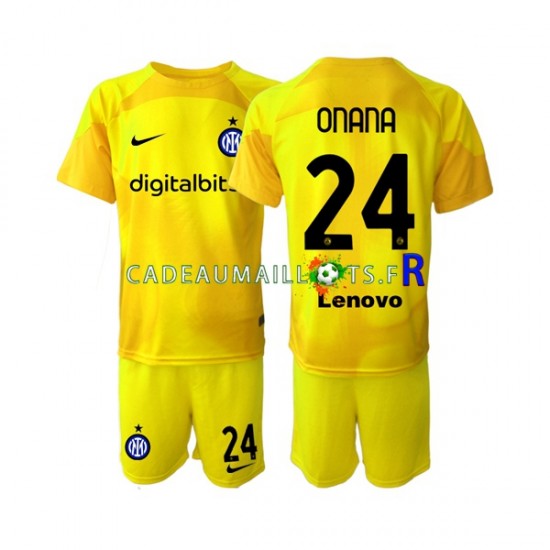 Inter Milan Maillot avec flocage Andre Onana 24 Gardien Extérieur 2022-2023 ,Tenue Enfant MC