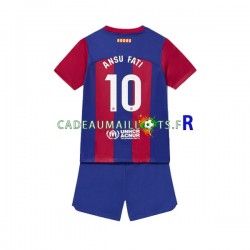 FC Barcelone Maillot avec flocage Ansu Fati 10 Domicile 2023-2024 ,Tenue Enfant MC