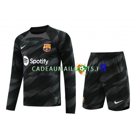 FC Barcelone Maillot avec flocage Gardien Extérieur 2023-2024 ,Tenue Enfant ML