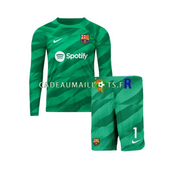 FC Barcelone Maillot avec flocage Ter Stegen 1 Gardien Domicile 2023-2024 ,Tenue Enfant ML