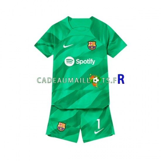 FC Barcelone Maillot avec flocage Ter Stegen 1 Gardien Domicile 2023-2024 ,Tenue Enfant MC