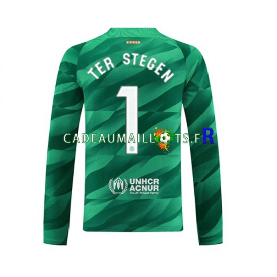 FC Barcelone Maillot avec flocage Ter Stegen 1 Gardien Domicile 2023-2024 ,Homme ML