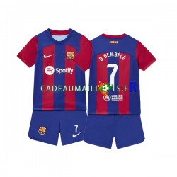 FC Barcelone Maillot avec flocage Ousmane Dembele 7 Domicile 2023-2024 ,Tenue Enfant MC