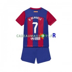 FC Barcelone Maillot avec flocage Ousmane Dembele 7 Domicile 2023-2024 ,Tenue Enfant MC