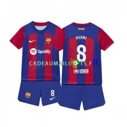 FC Barcelone Maillot avec flocage Pedri 8 Domicile 2023-2024 ,Tenue Enfant MC