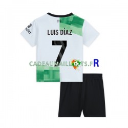 Liverpool Maillot avec flocage Luis Diaz 7 Extérieur 2023-2024 ,Tenue Enfant MC
