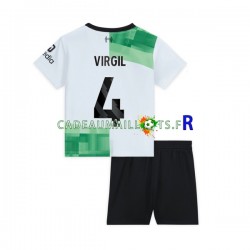 Liverpool Maillot avec flocage Virgil van Dijk 4 Extérieur 2023-2024 ,Tenue Enfant MC