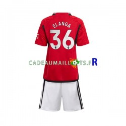 Manchester United Maillot avec flocage Anthony Elanga 36 Domicile 2023-2024 ,Tenue Enfant MC
