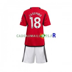 Manchester United Maillot avec flocage Carlos Casemiro 18 Domicile 2023-2024 ,Tenue Enfant MC